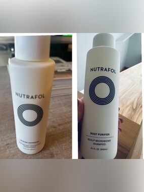 Nutrafol Root Purifier shampoo and Strand Defender conditioner set
